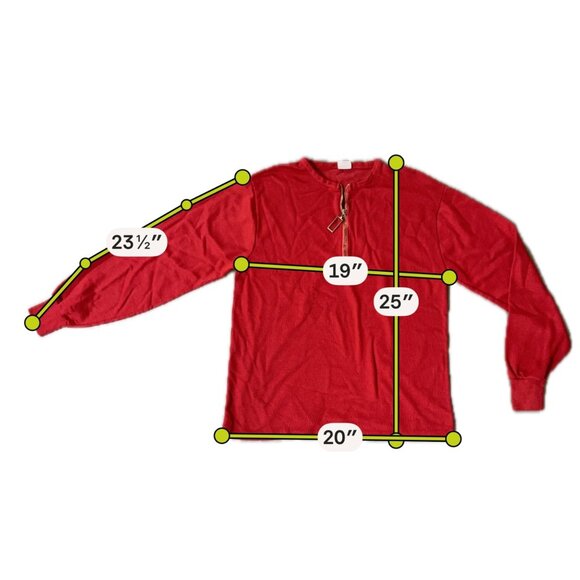 Vintage Red Knit Shirt Zipper Wear Dated USA XL 1970s Ribbed Unisex Retro - Picture 7 of 7